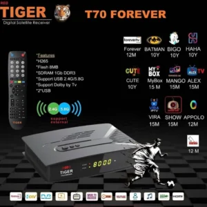 رسيفر تايجر تي 70 فوريفر فل اتش دي فايف جي Tiger T70 Forever Full HD 5G Receiver