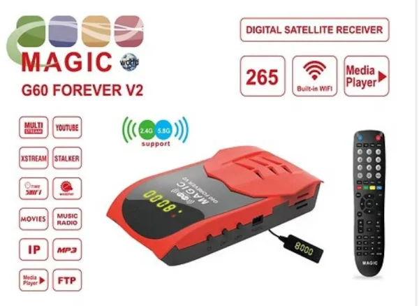 69.webp رسيفر ماجيك جي 60 الاصدار الثاني فوريفر فل اتش دي فايف جي Magic G60 V2 Forever Full HD 5G Receiver